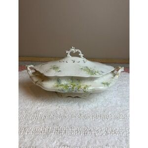 Johnson Bros Victorian Floral Tureen Royal Semi Porcelain Large Antique